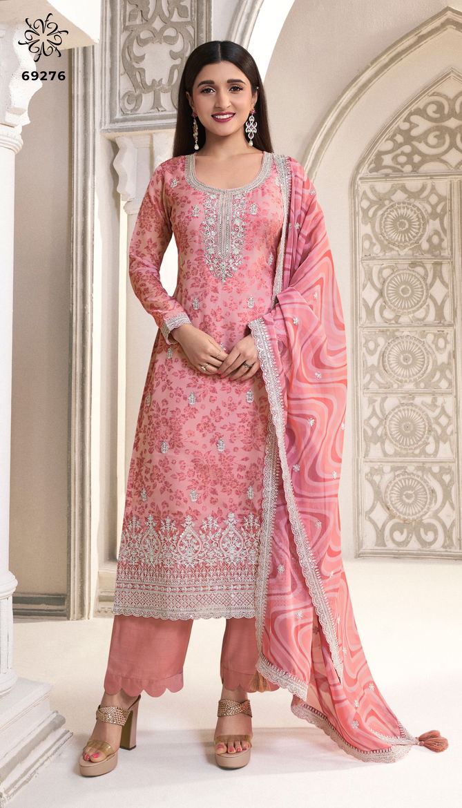 Sparsh By Vinay Kuleesh Organza Digital Printed Salwar Kameez Wholesale Online
